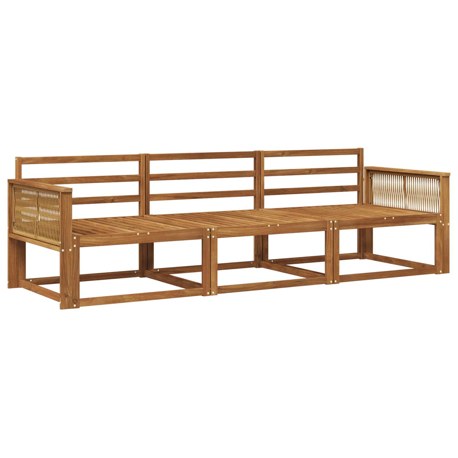 Outdoor-Sofagarnitur 3 pcs Natur Massivholz Akazie