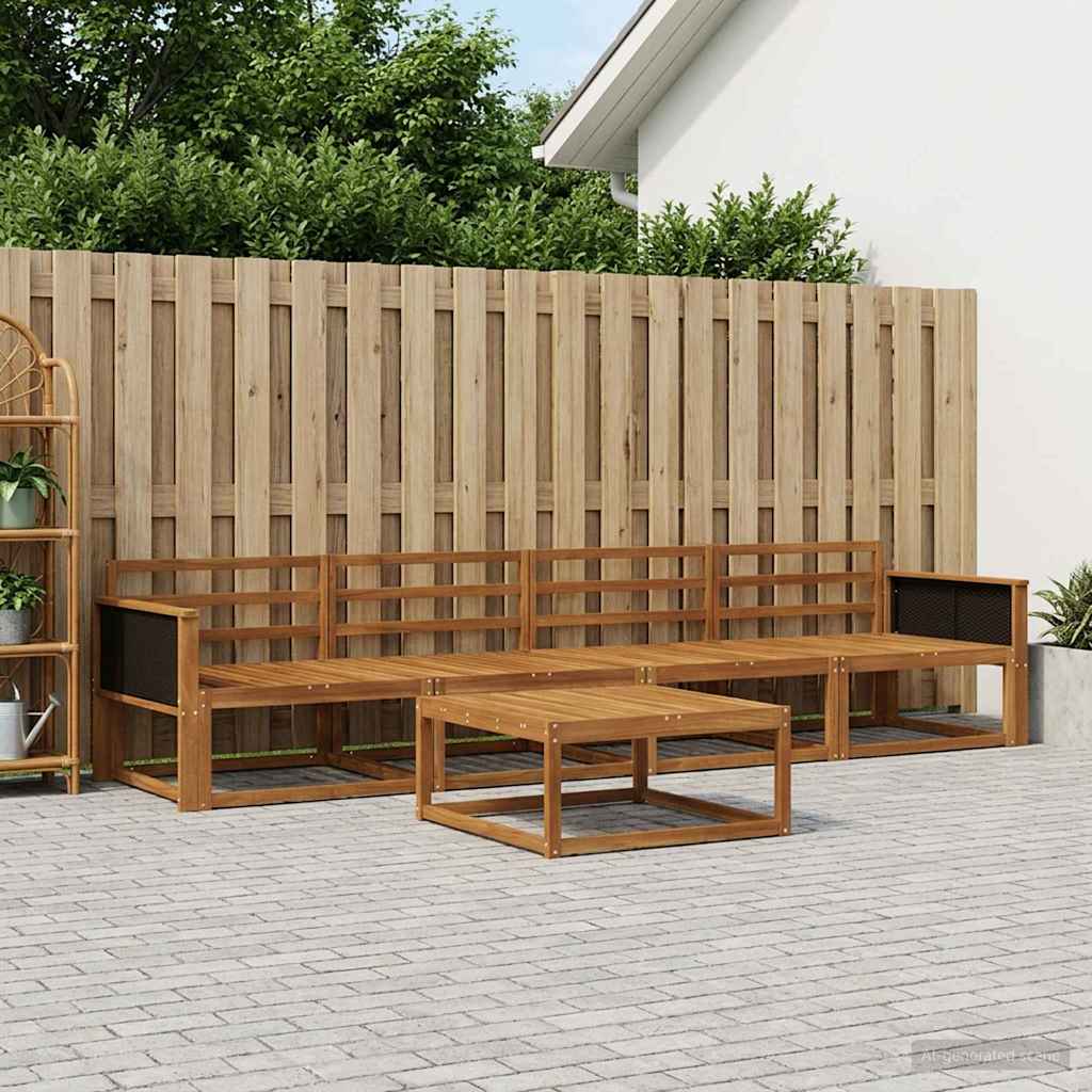 Outdoor-Sofagarnitur 5 pcs Natur Massivholz Akazie