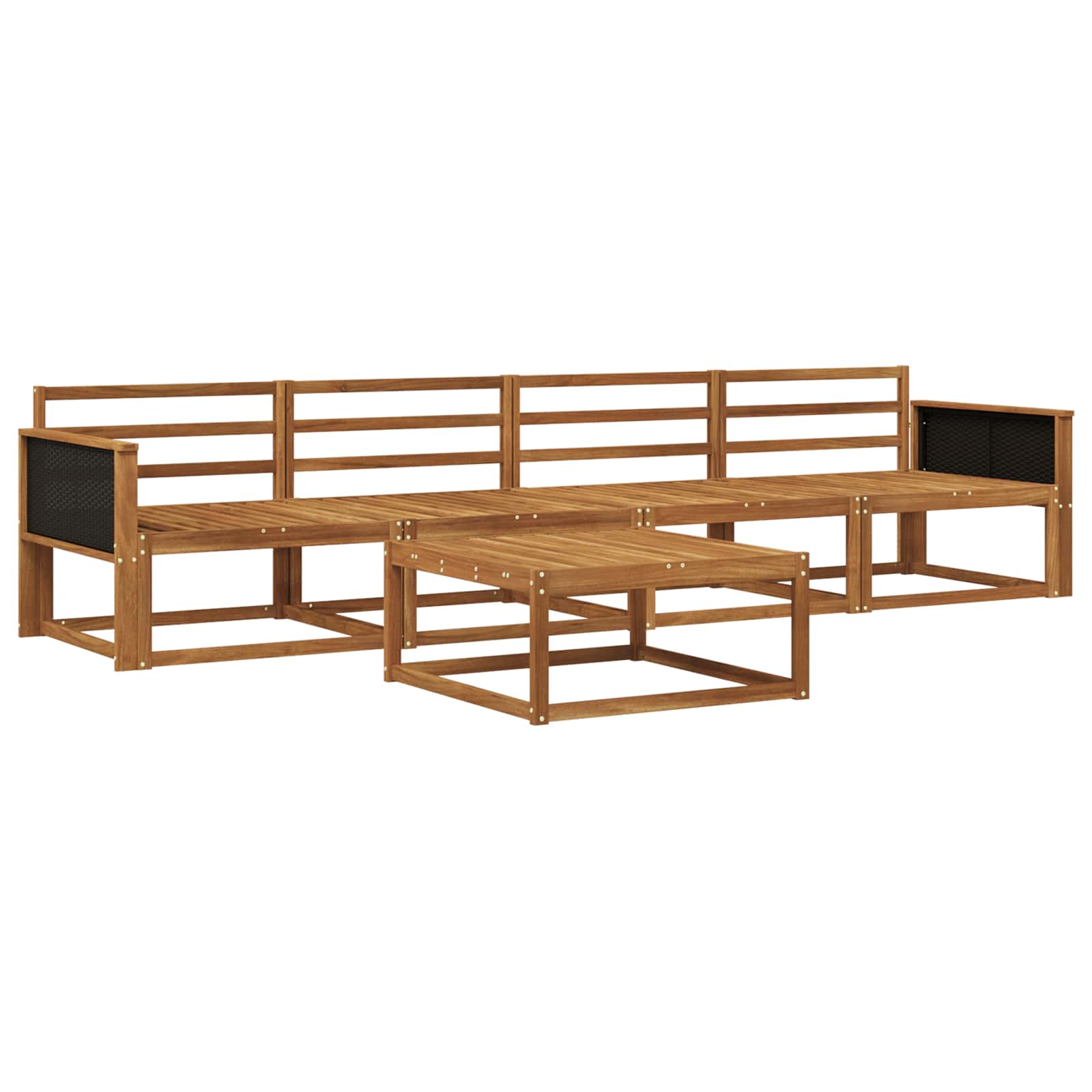 Outdoor-Sofagarnitur 5 pcs Natur Massivholz Akazie