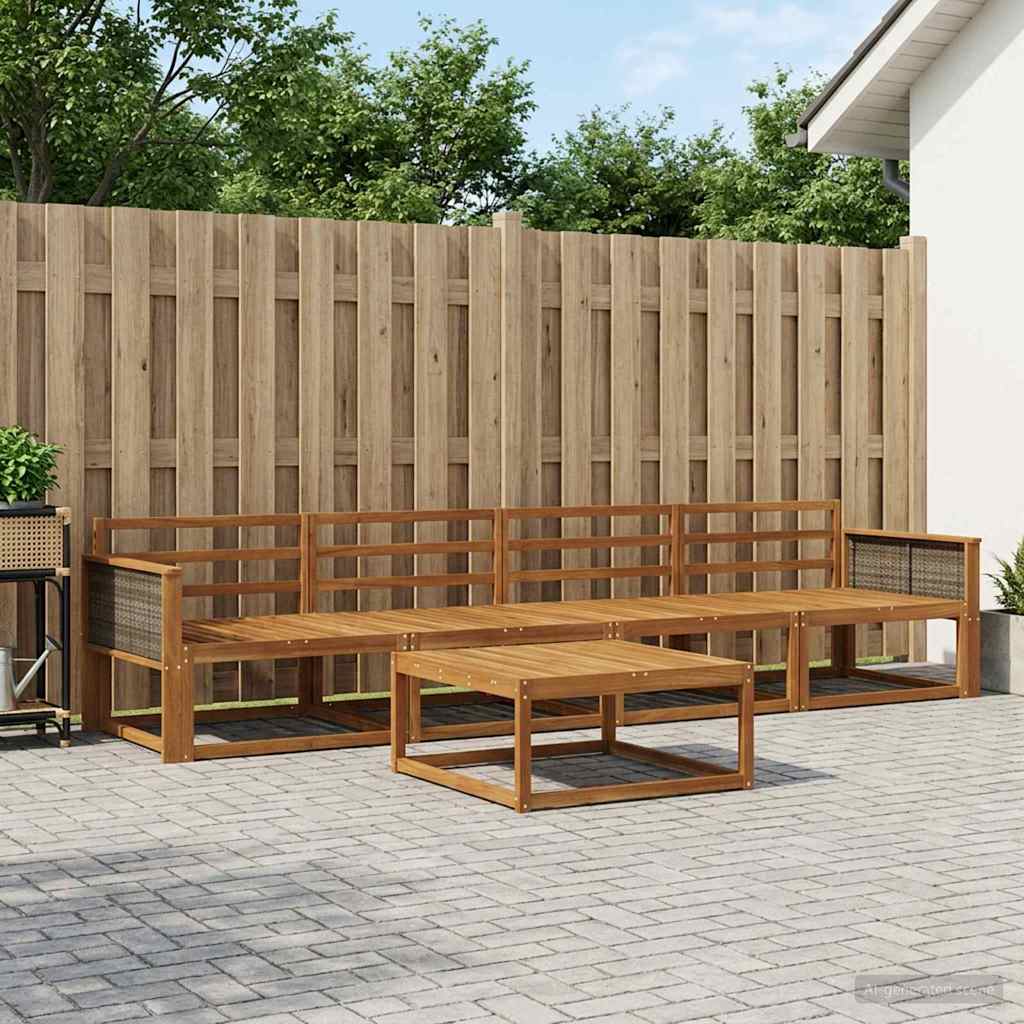 Outdoor-Sofagarnitur 5 pcs Natur Massivholz Akazie