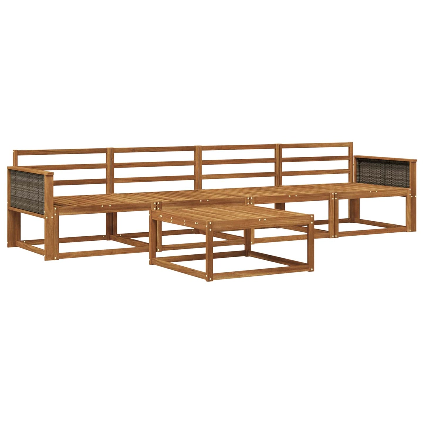 Outdoor-Sofagarnitur 5 pcs Natur Massivholz Akazie