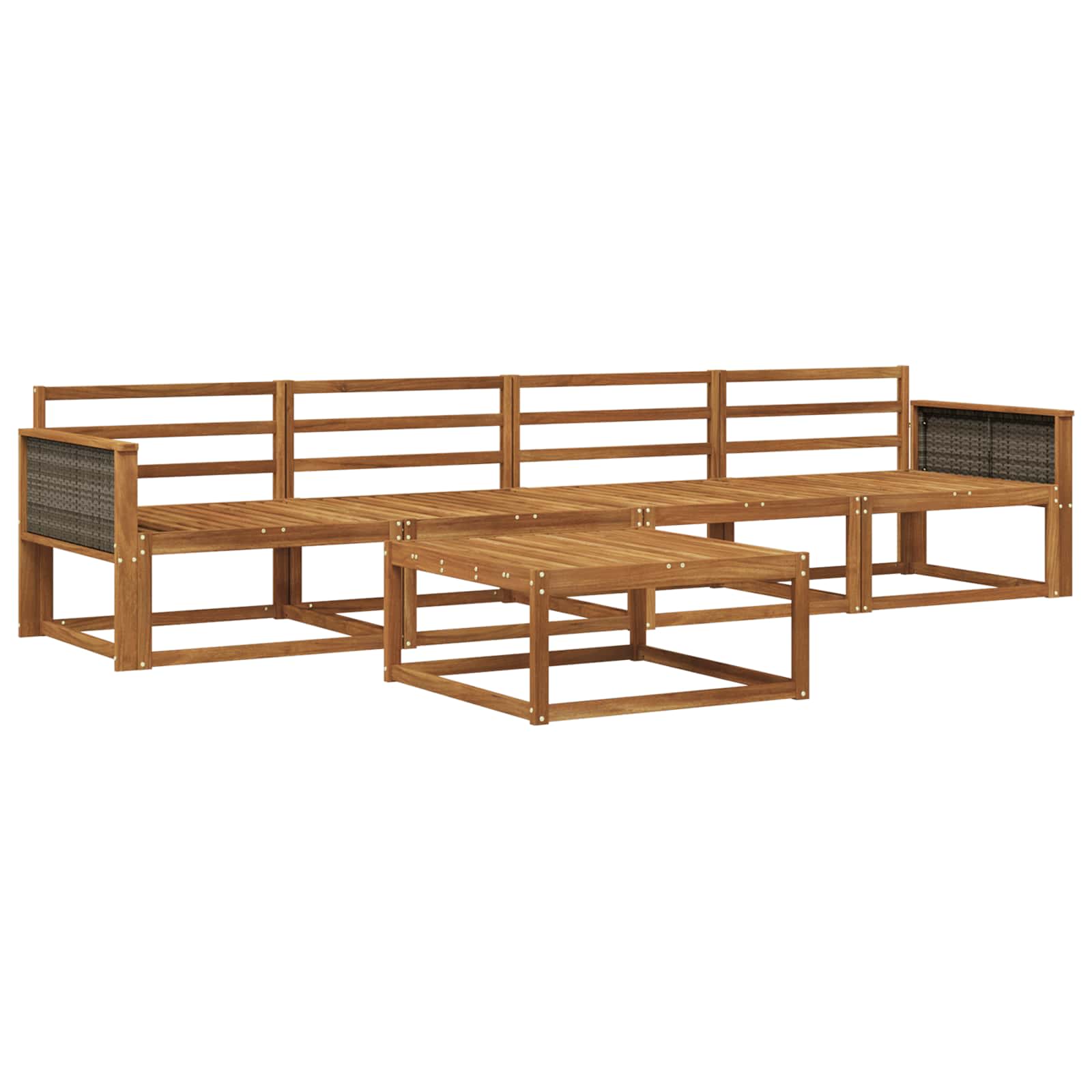 Outdoor-Sofagarnitur 5 pcs Natur Massivholz Akazie