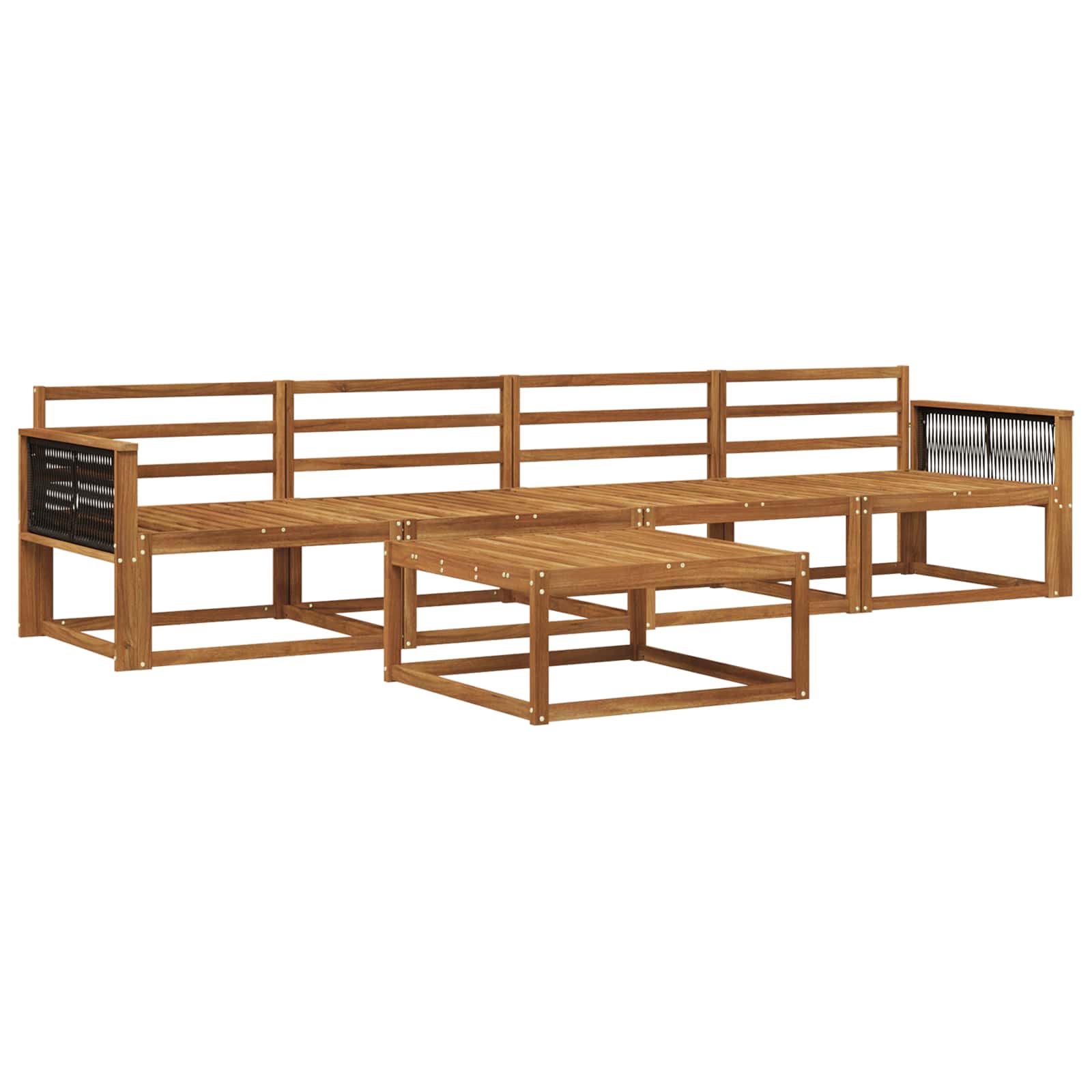 Outdoor-Sofagarnitur 5 pcs Natur Massivholz Akazie