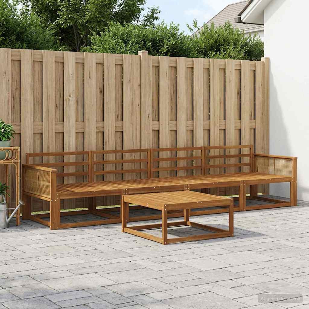 Outdoor-Sofagarnitur 5 pcs Natur Massivholz Akazie