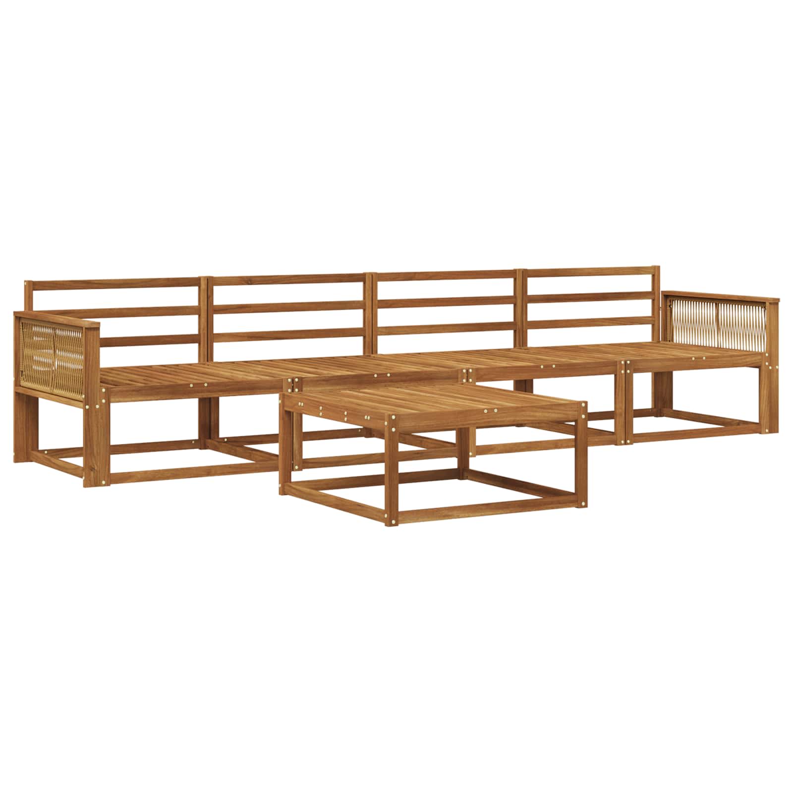 Outdoor-Sofagarnitur 5 pcs Natur Massivholz Akazie