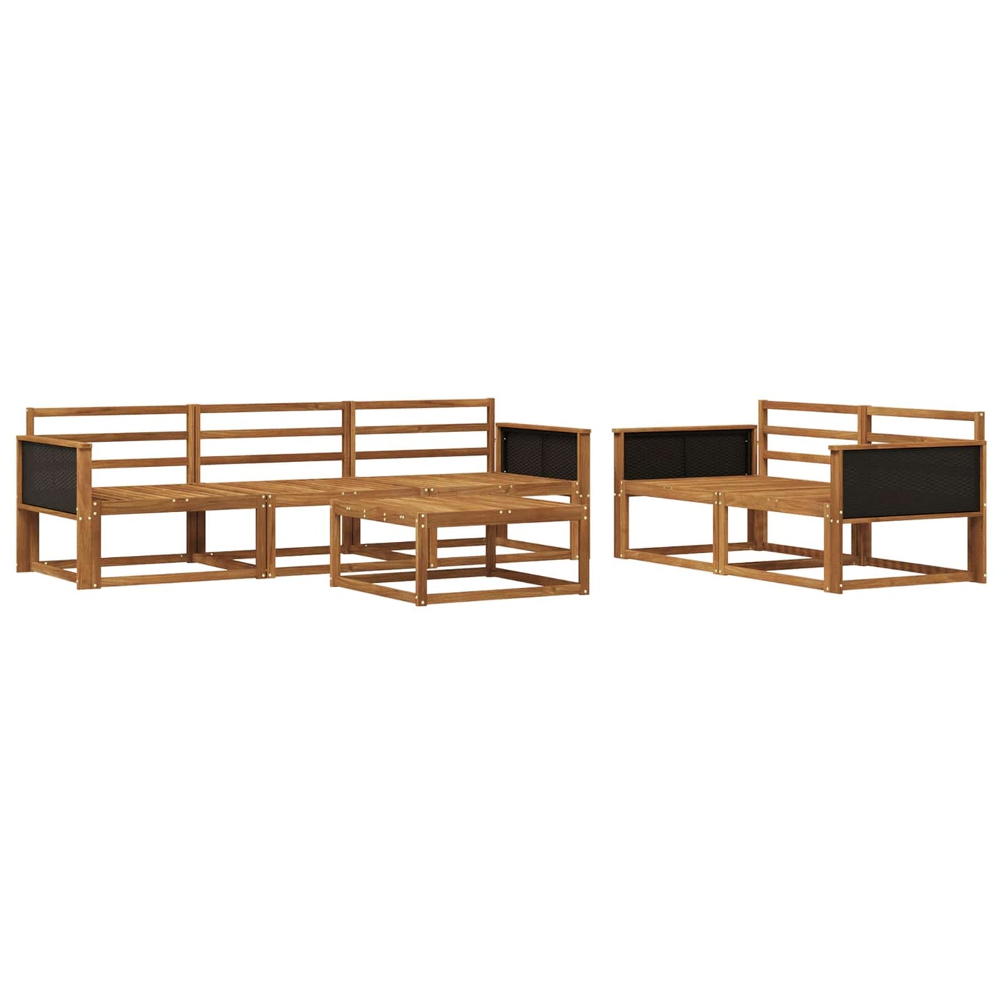 Outdoor-Sofagarnitur 6 pcs Natur Massivholz Akazie