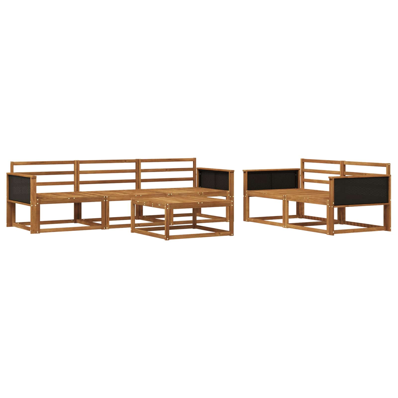 Outdoor-Sofagarnitur 6 pcs Natur Massivholz Akazie