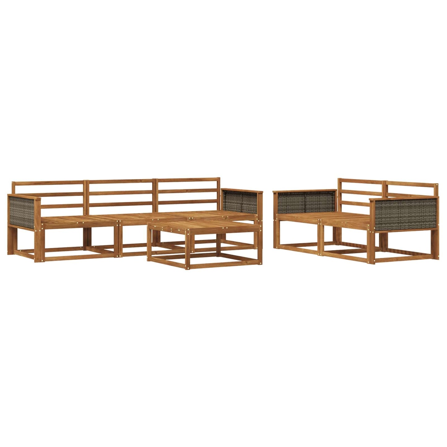 Outdoor-Sofagarnitur 6 pcs Natur Massivholz Akazie