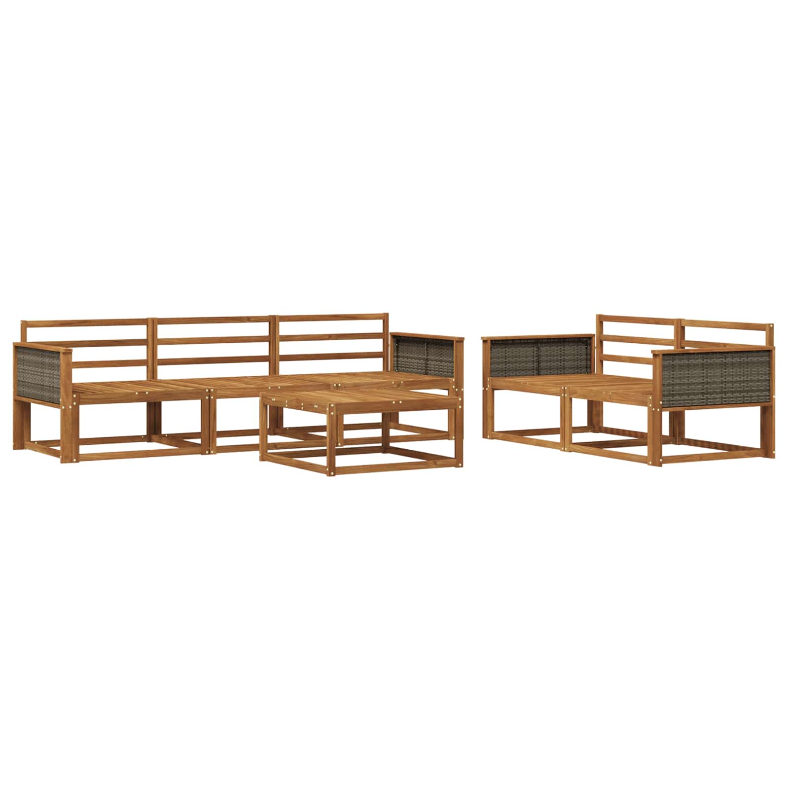 Outdoor-Sofagarnitur 6 pcs Natur Massivholz Akazie
