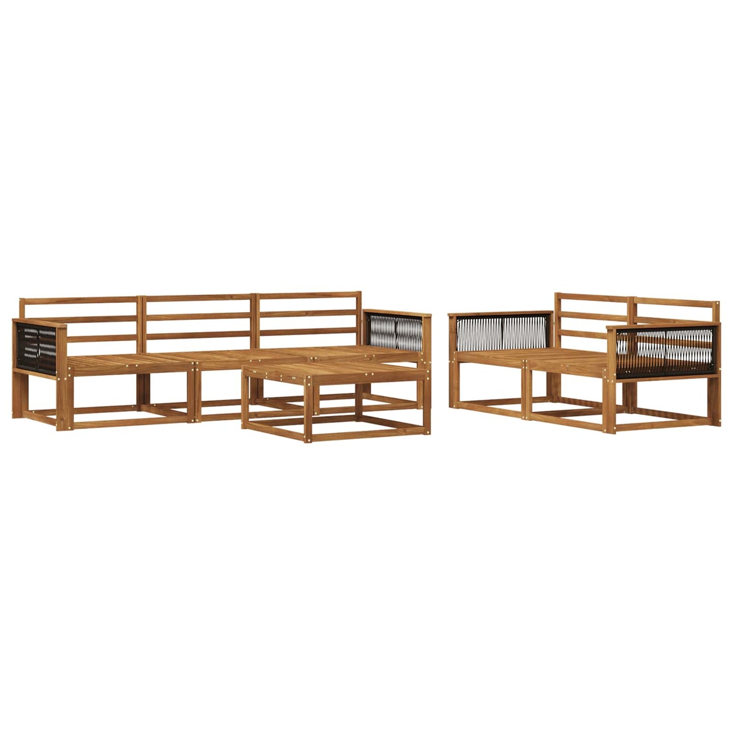 Outdoor-Sofagarnitur 6 pcs Natur Massivholz Akazie