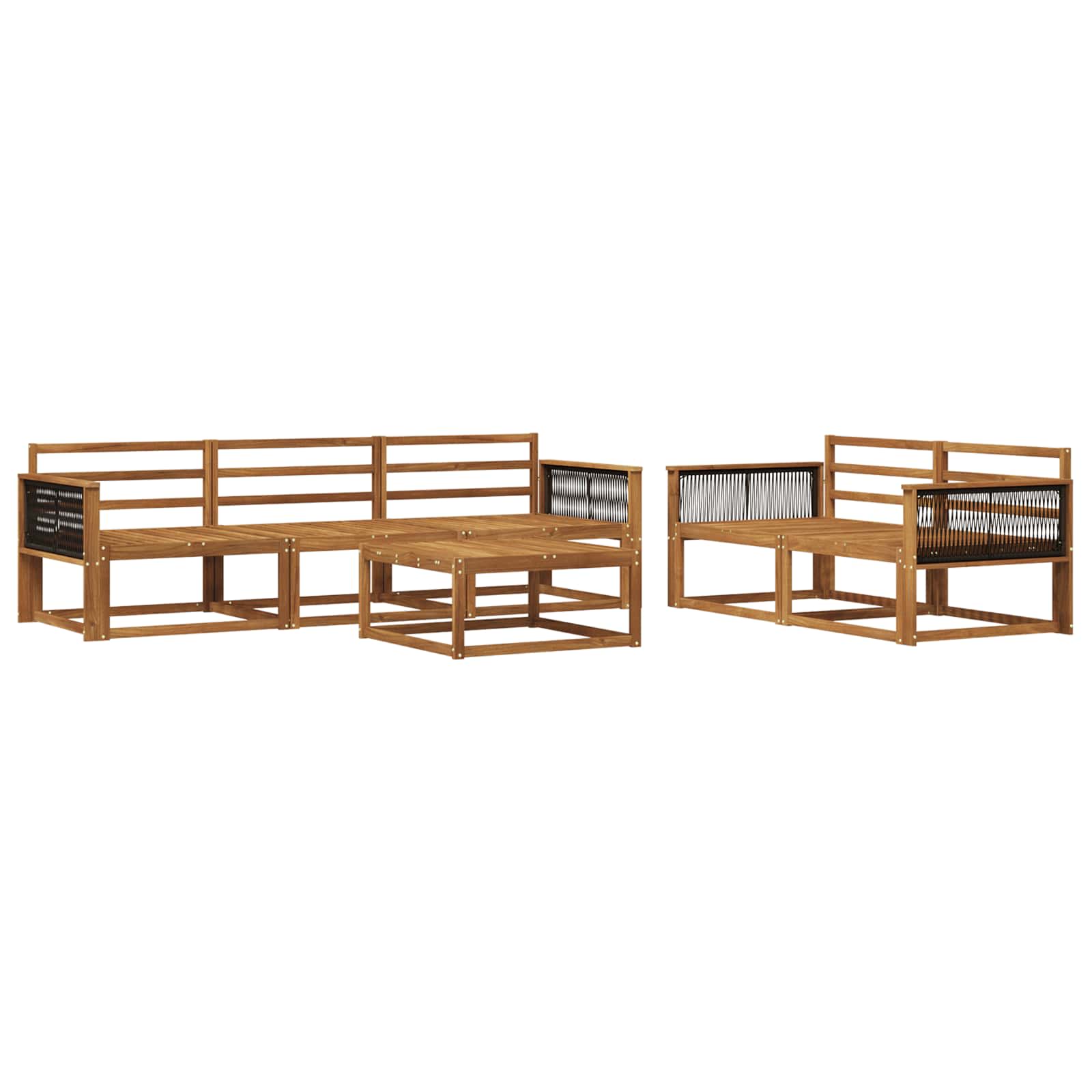 Outdoor-Sofagarnitur 6 pcs Natur Massivholz Akazie