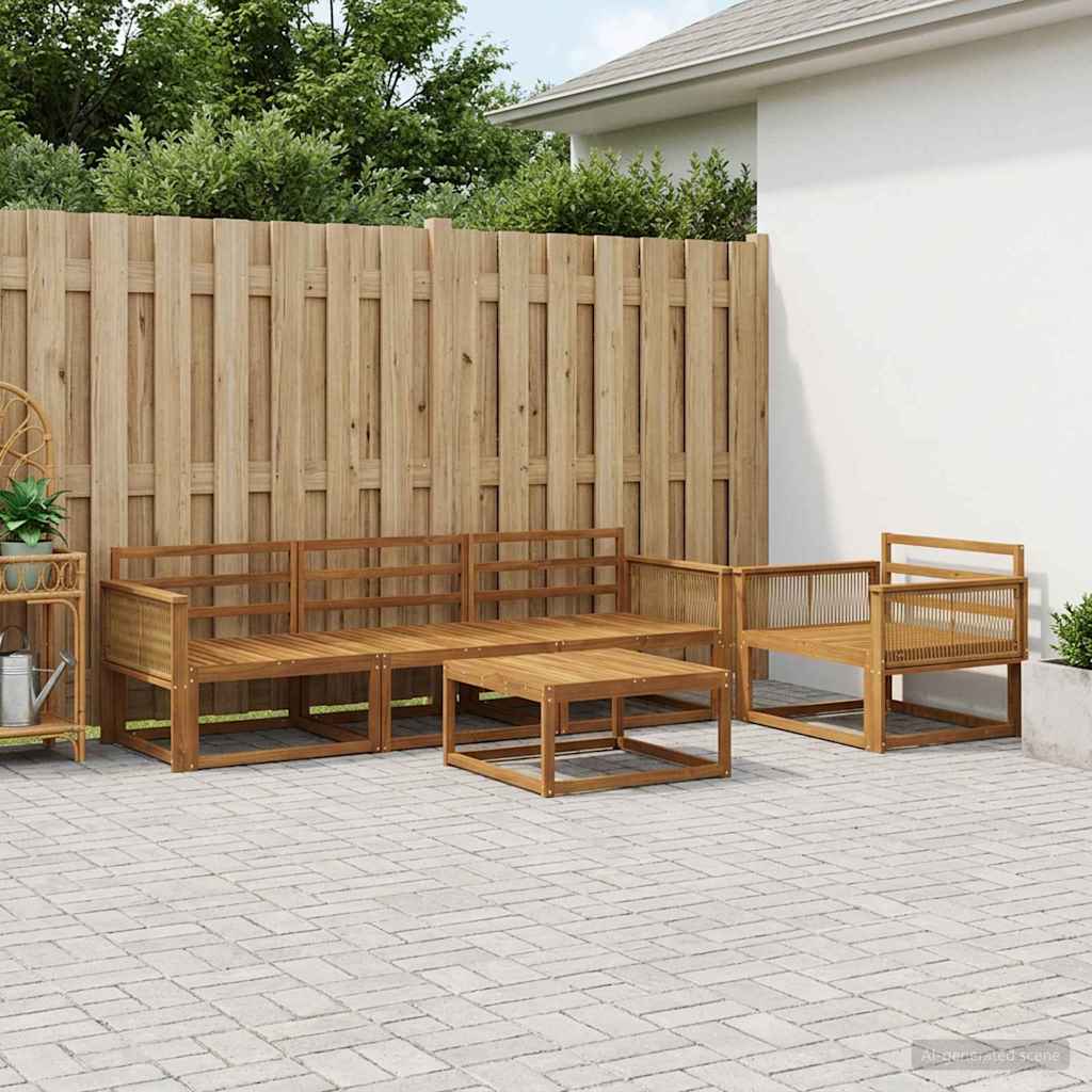 Outdoor-Sofagarnitur 6 pcs Natur Massivholz Akazie