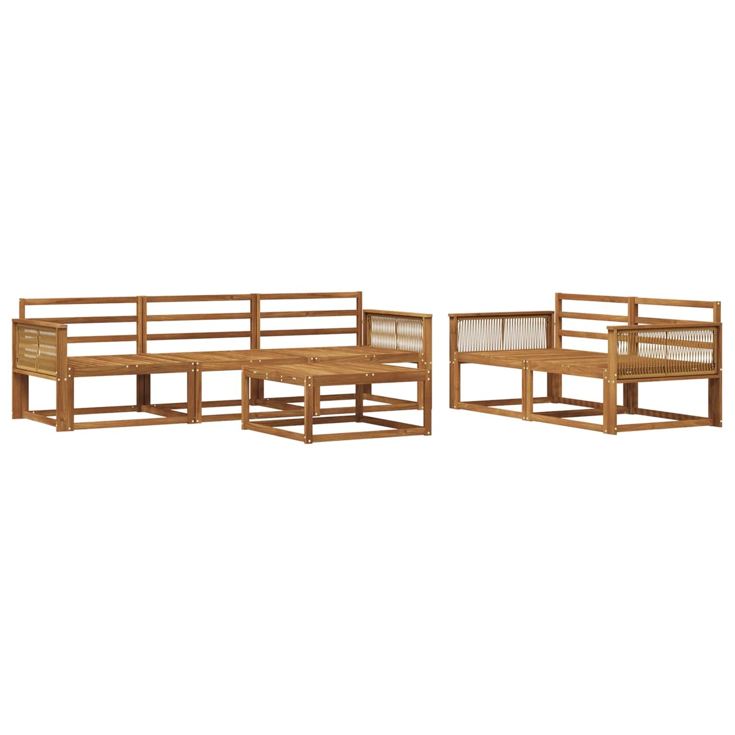 Outdoor-Sofagarnitur 6 pcs Natur Massivholz Akazie