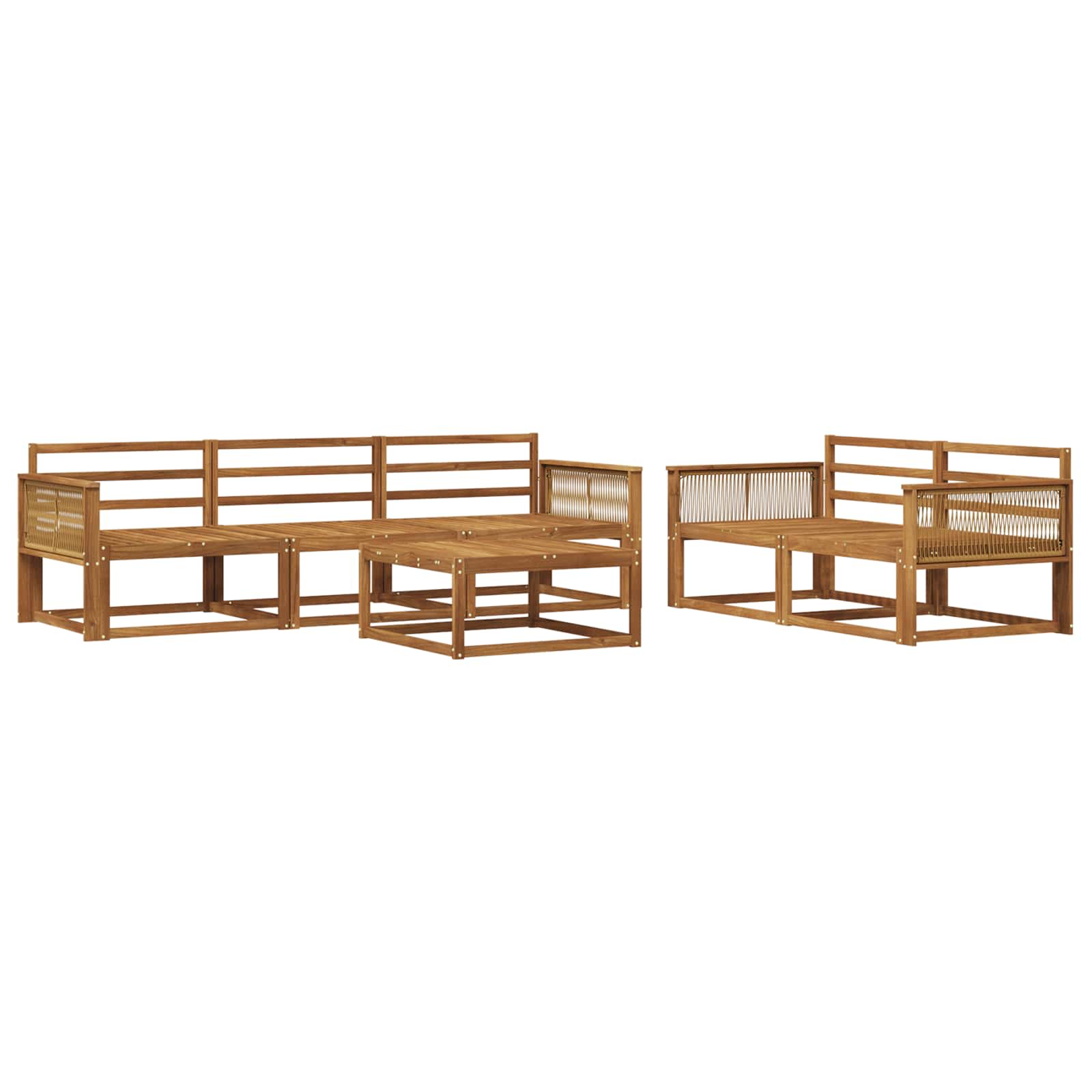 Outdoor-Sofagarnitur 6 pcs Natur Massivholz Akazie