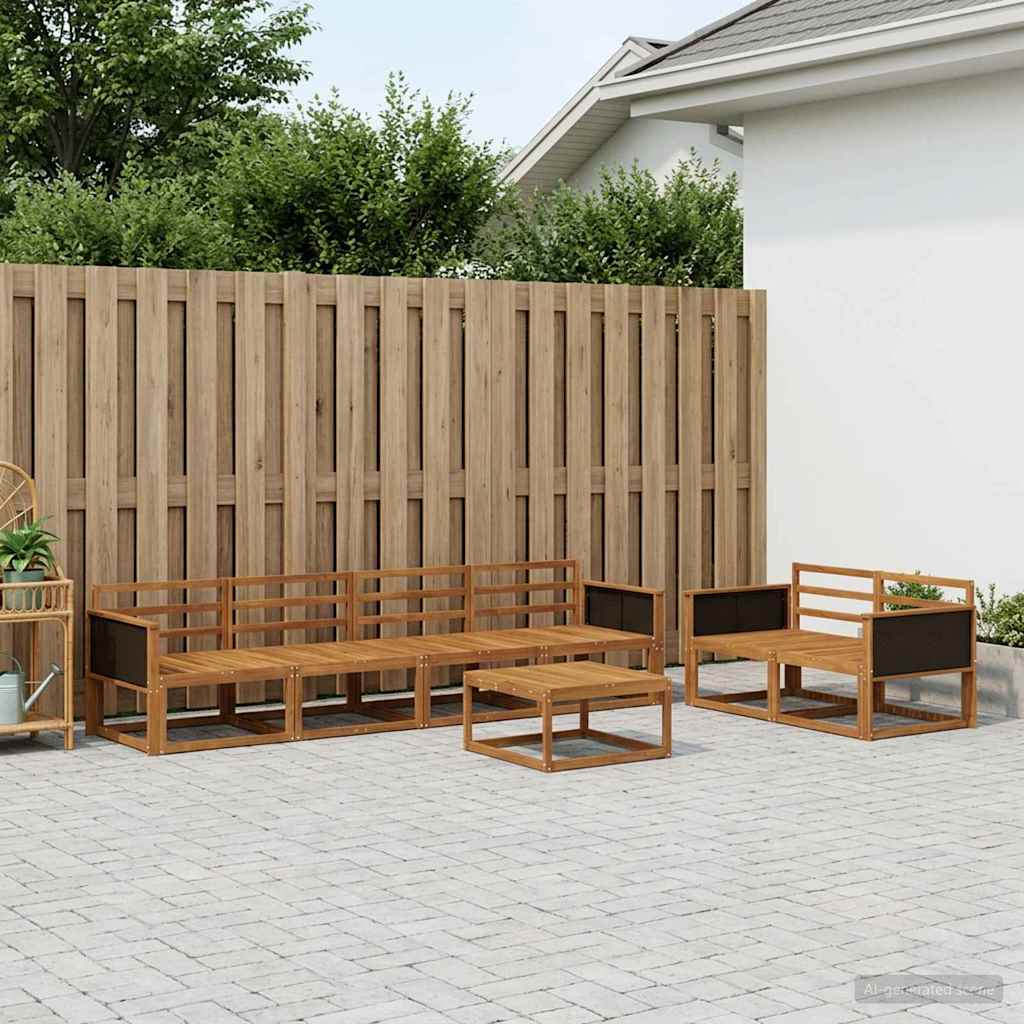 Outdoor-Sofagarnitur 7 pcs Natur Massivholz Akazie