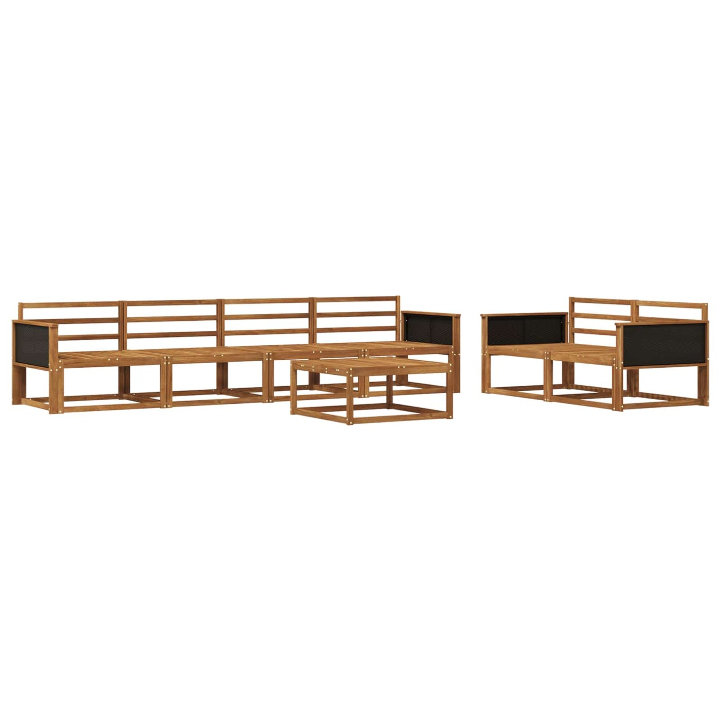 Outdoor-Sofagarnitur 7 pcs Natur Massivholz Akazie