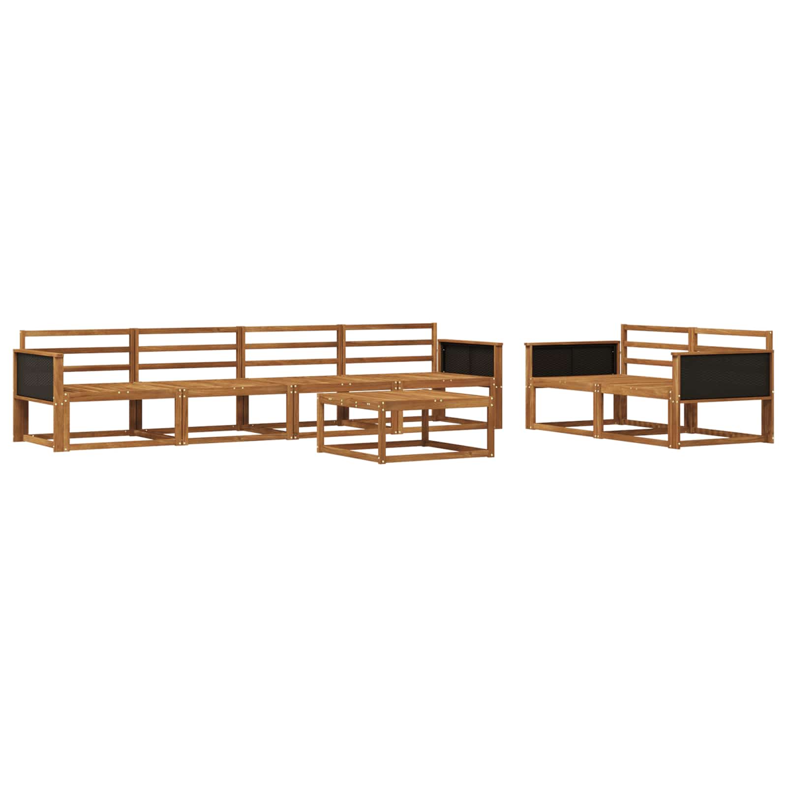 Outdoor-Sofagarnitur 7 pcs Natur Massivholz Akazie