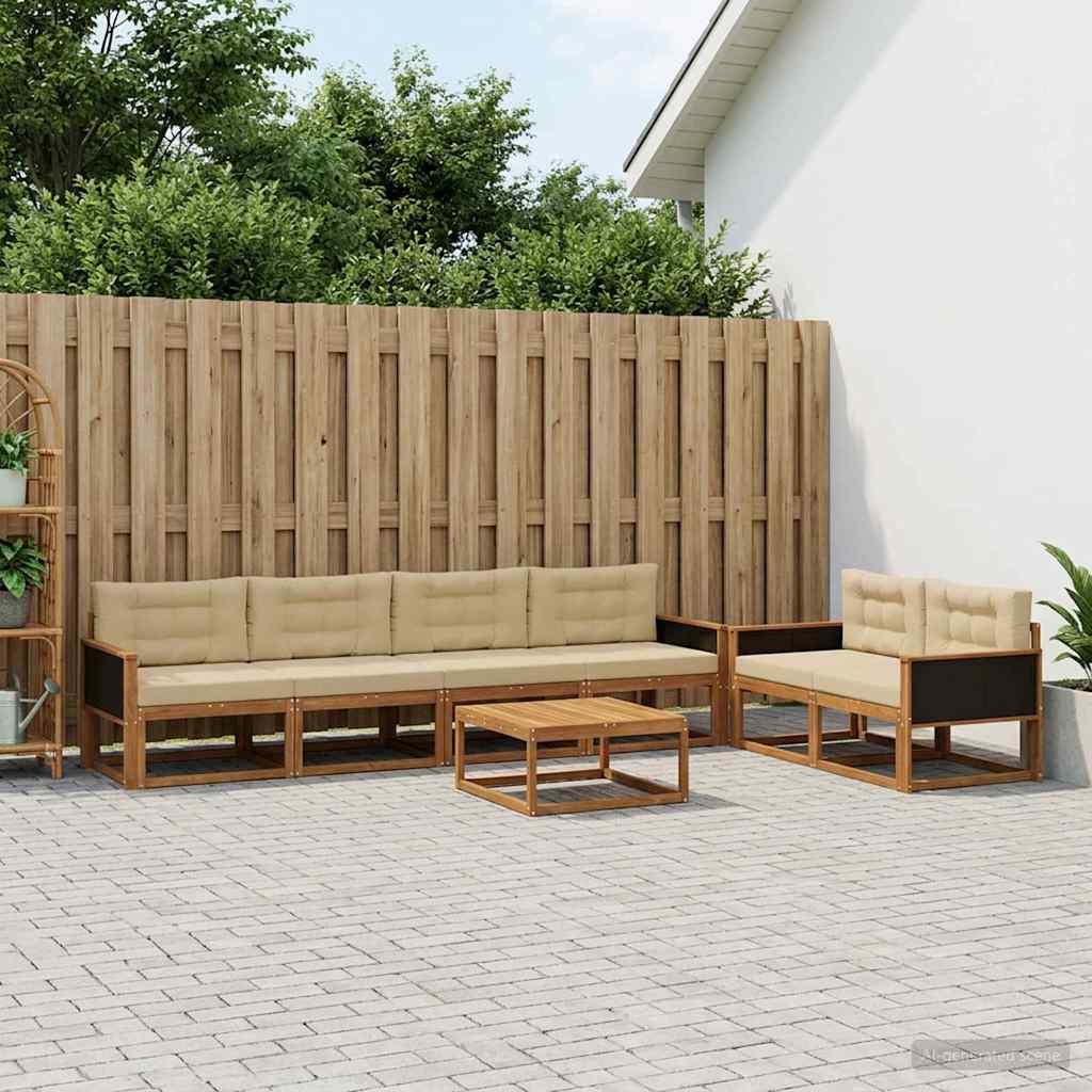 Outdoor-Sofagarnitur 7 pcs Natur und Beige