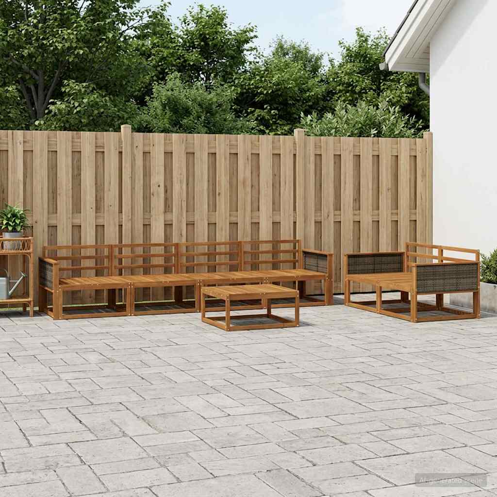 Outdoor-Sofagarnitur 7 pcs Natur Massivholz Akazie