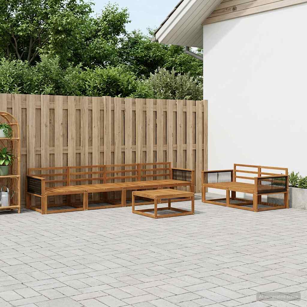 Outdoor-Sofagarnitur 7 pcs Natur Massivholz Akazie