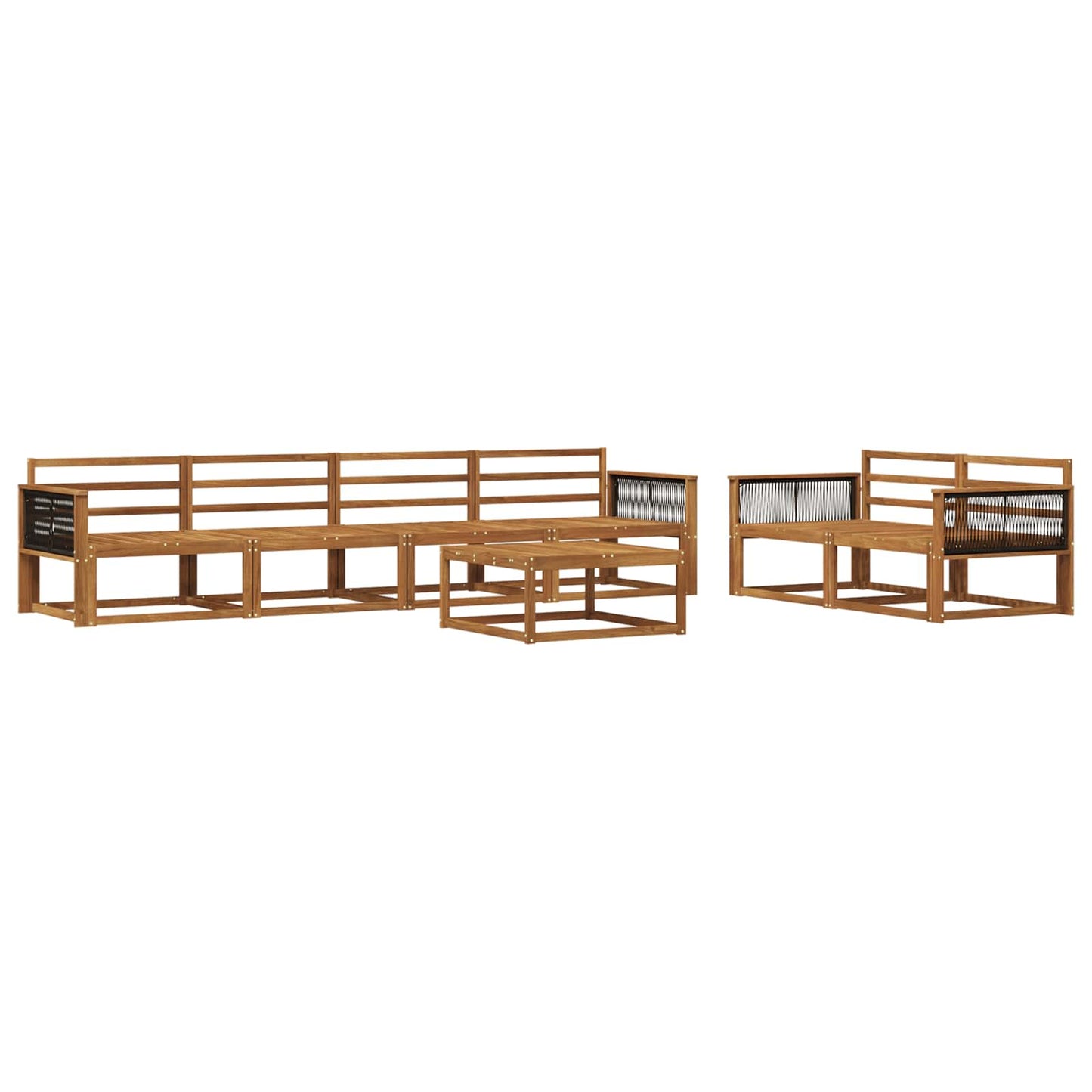 Outdoor-Sofagarnitur 7 pcs Natur Massivholz Akazie