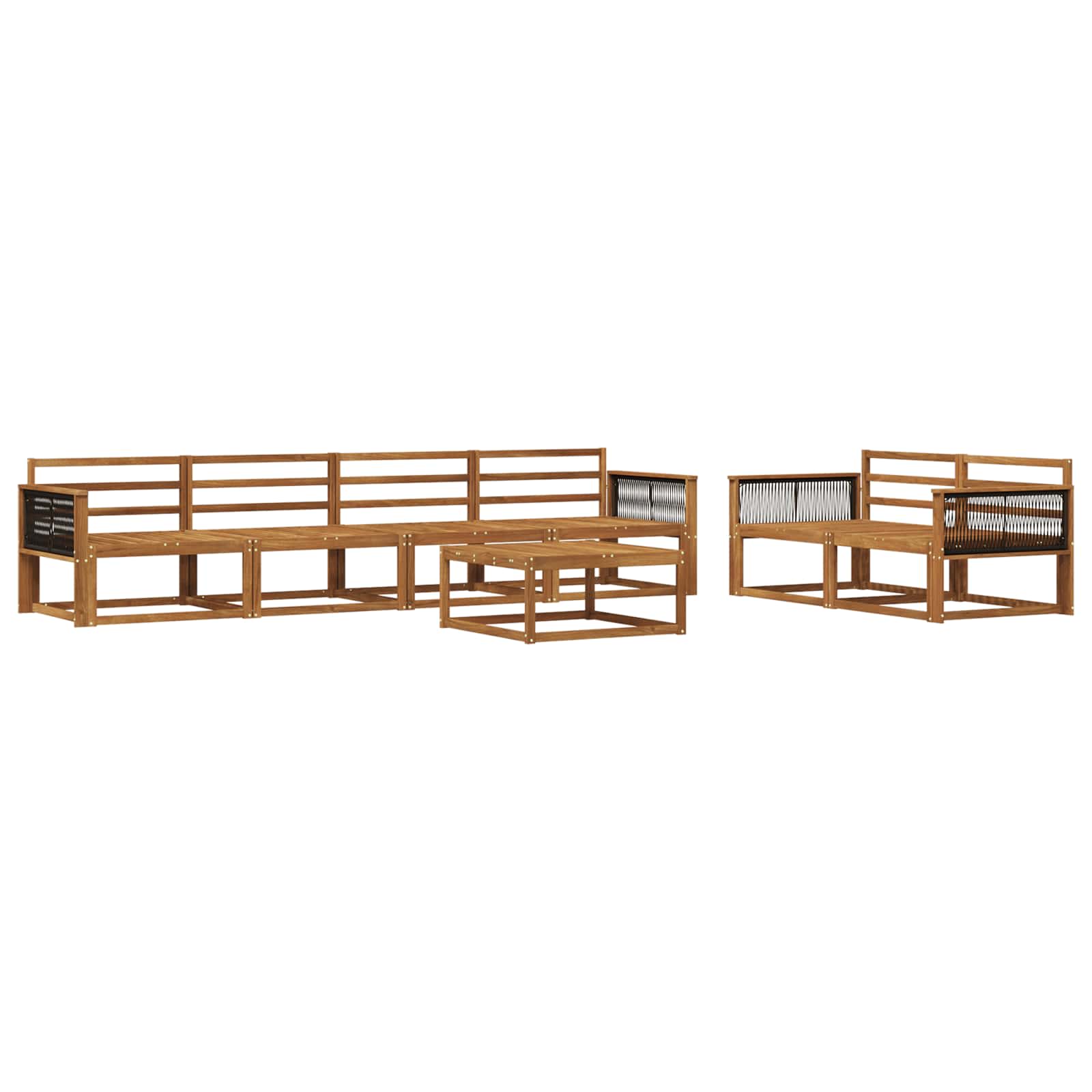 Outdoor-Sofagarnitur 7 pcs Natur Massivholz Akazie