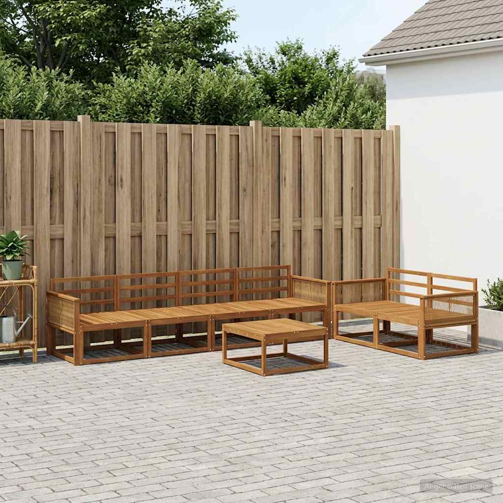 Outdoor-Sofagarnitur 7 pcs Natur Massivholz Akazie