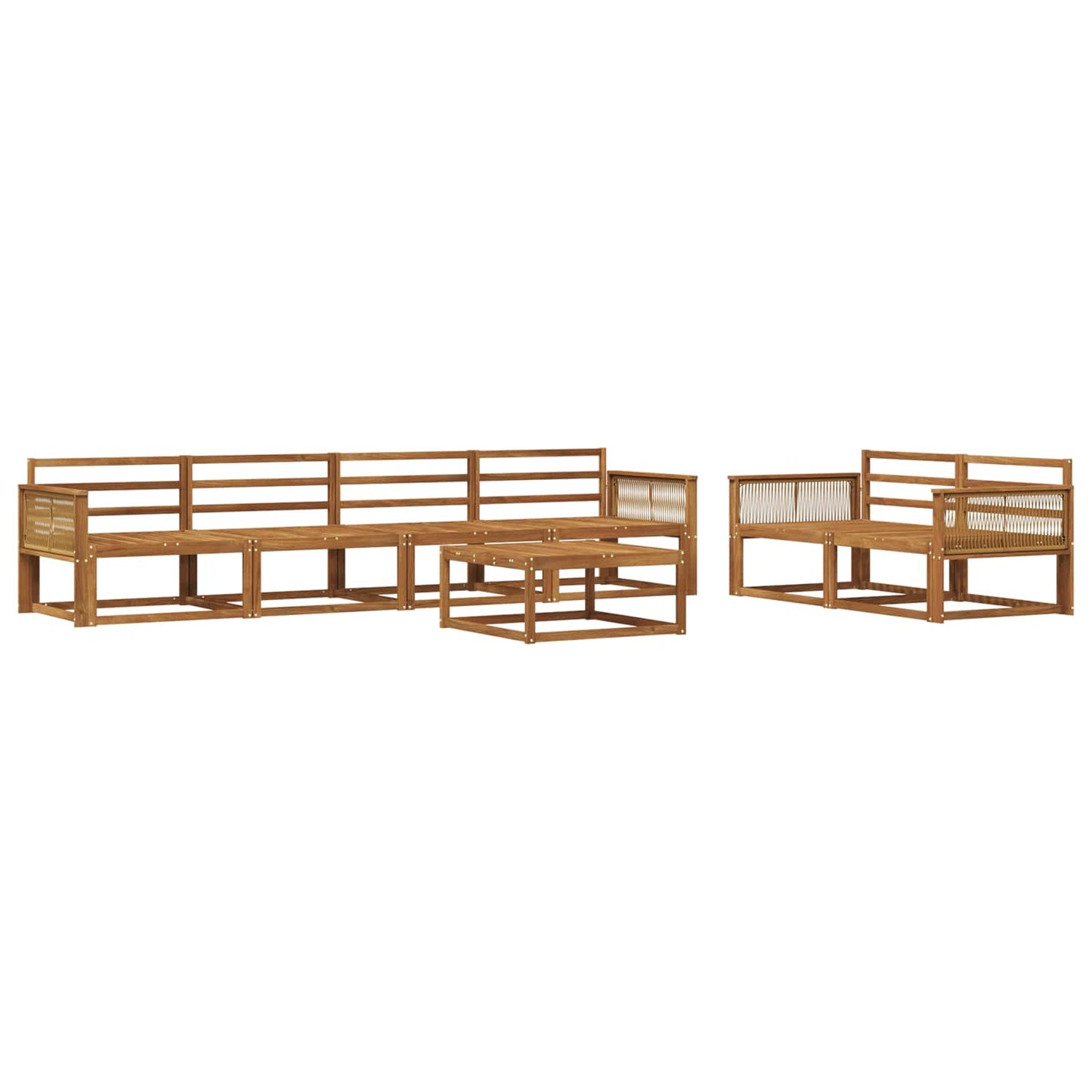 Outdoor-Sofagarnitur 7 pcs Natur Massivholz Akazie