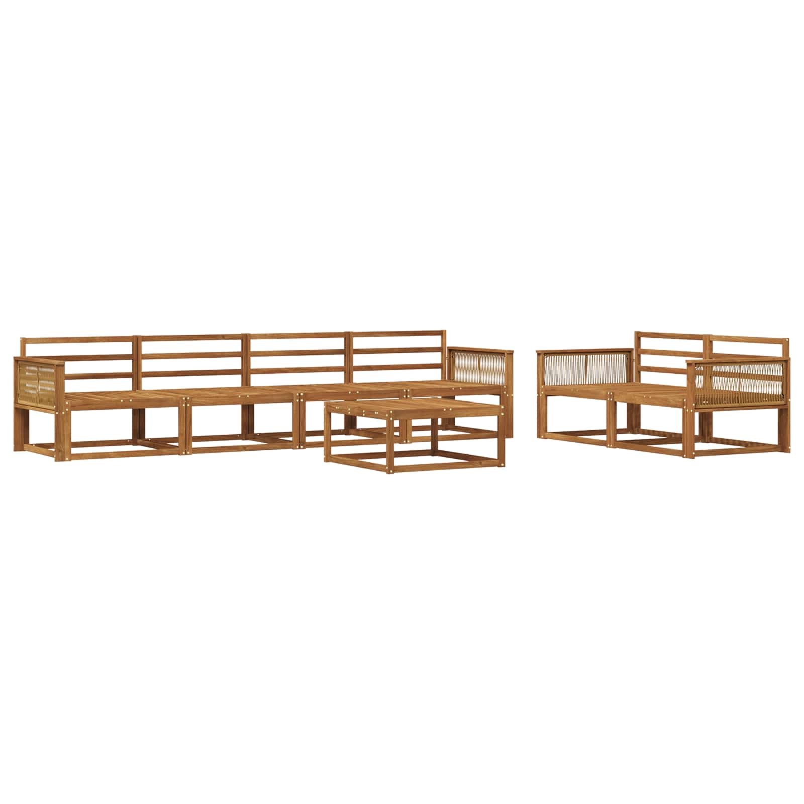 Outdoor-Sofagarnitur 7 pcs Natur Massivholz Akazie