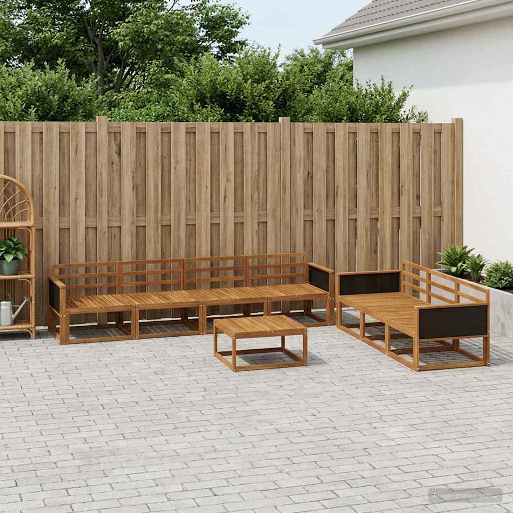 Outdoor-Sofagarnitur 8 pcs Natur Massivholz Akazie
