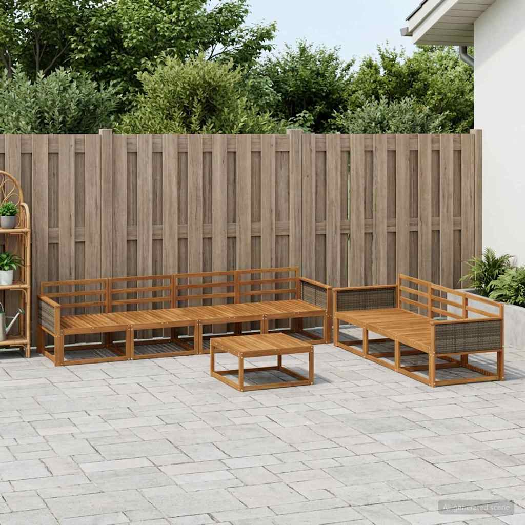 Outdoor-Sofagarnitur 8 pcs Natur Massivholz Akazie