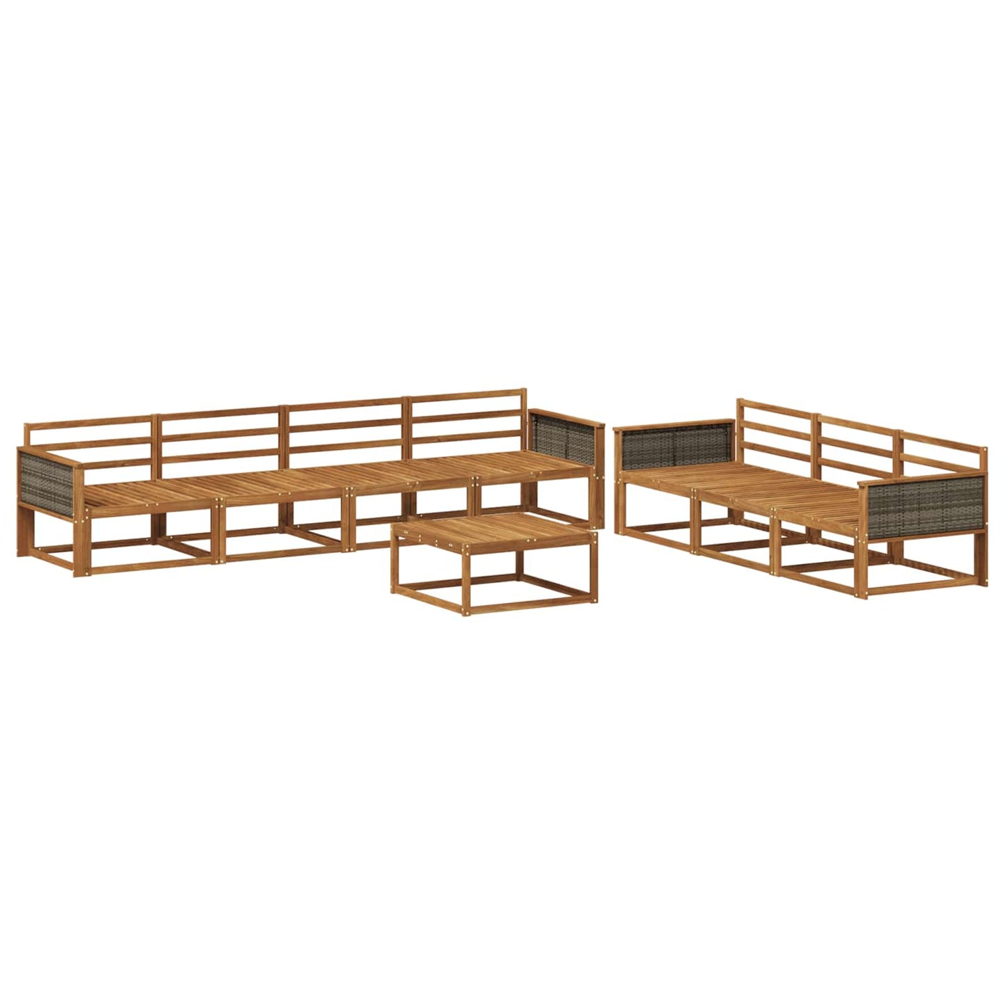 Outdoor-Sofagarnitur 8 pcs Natur Massivholz Akazie