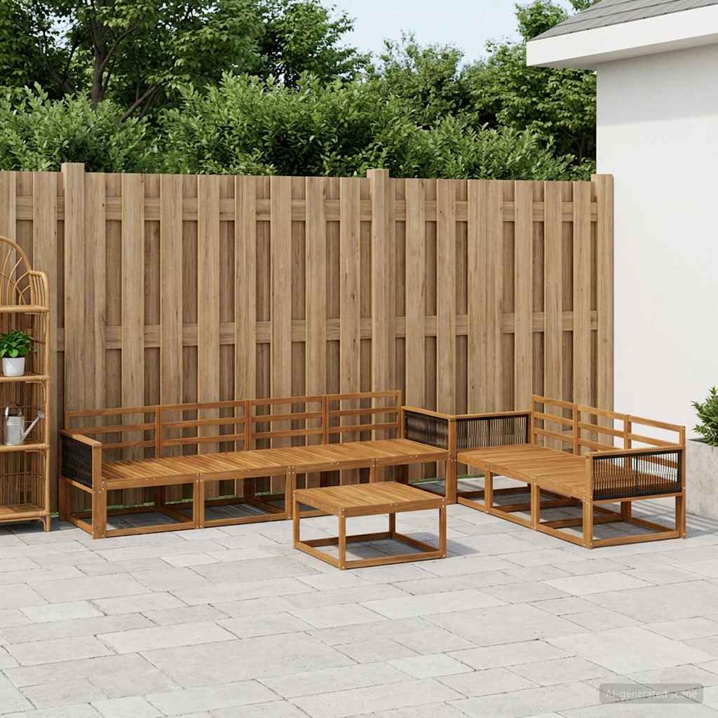 Outdoor-Sofagarnitur 8 pcs Natur Massivholz Akazie