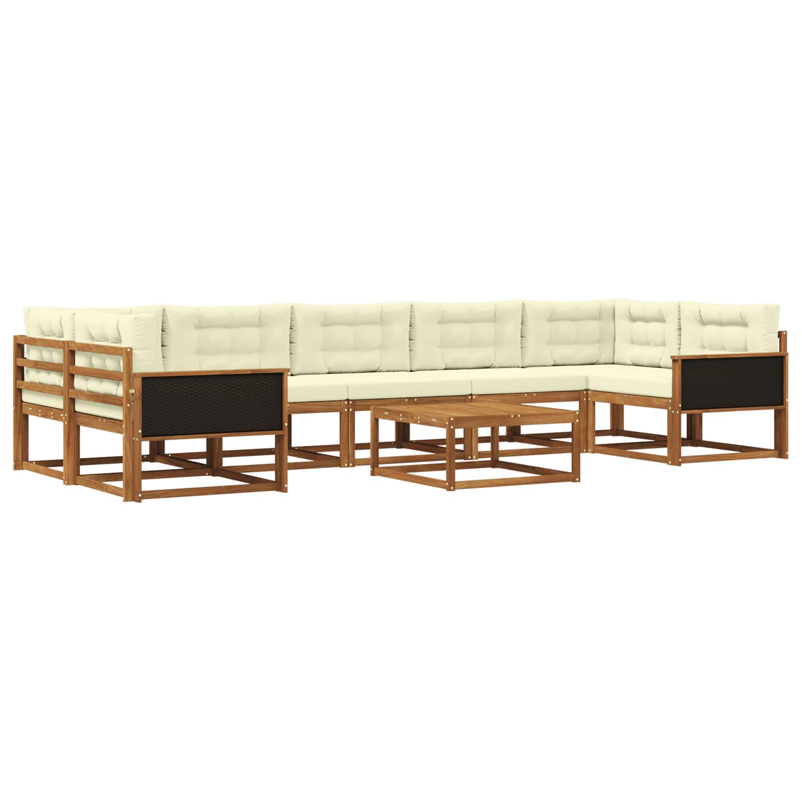 Outdoor-Sofagarnitur 8 pcs Natur und Creme