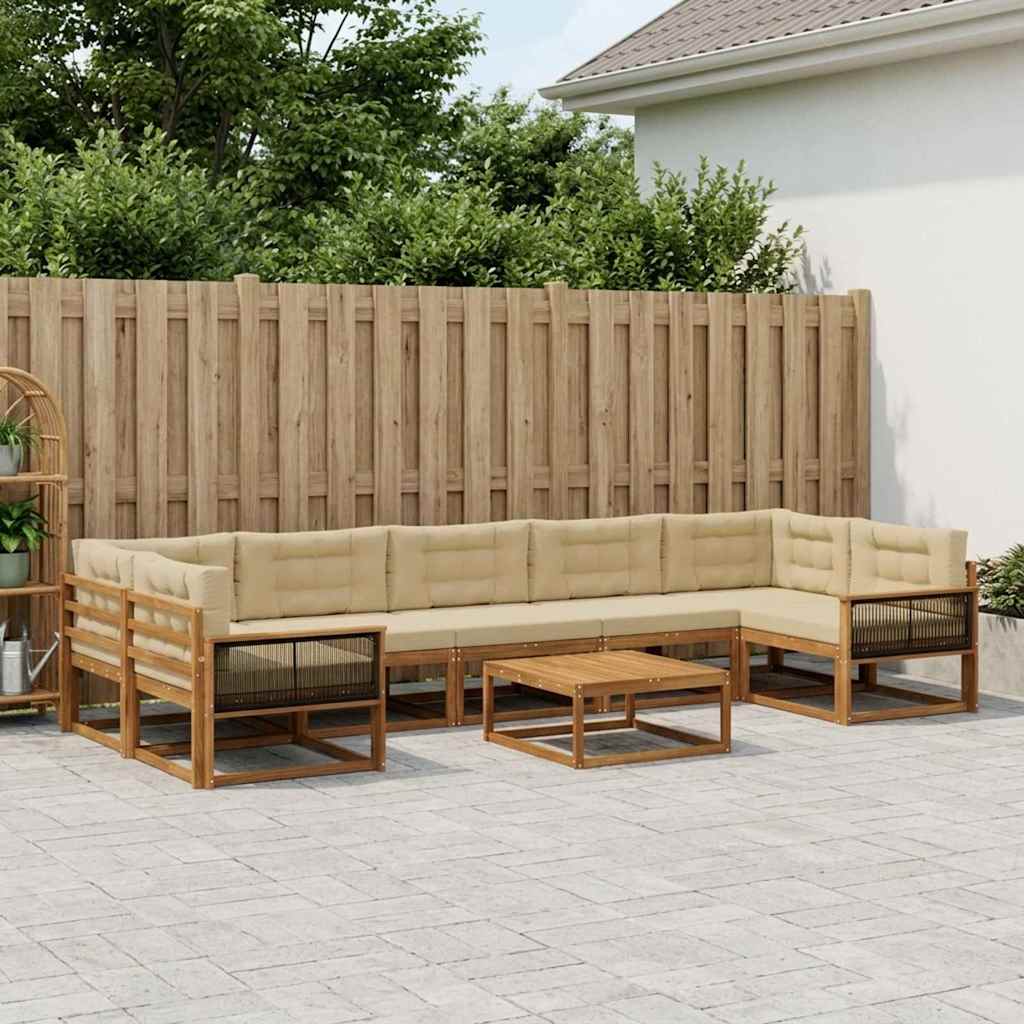 Outdoor-Sofagarnitur 8 pcs Natur und Beige