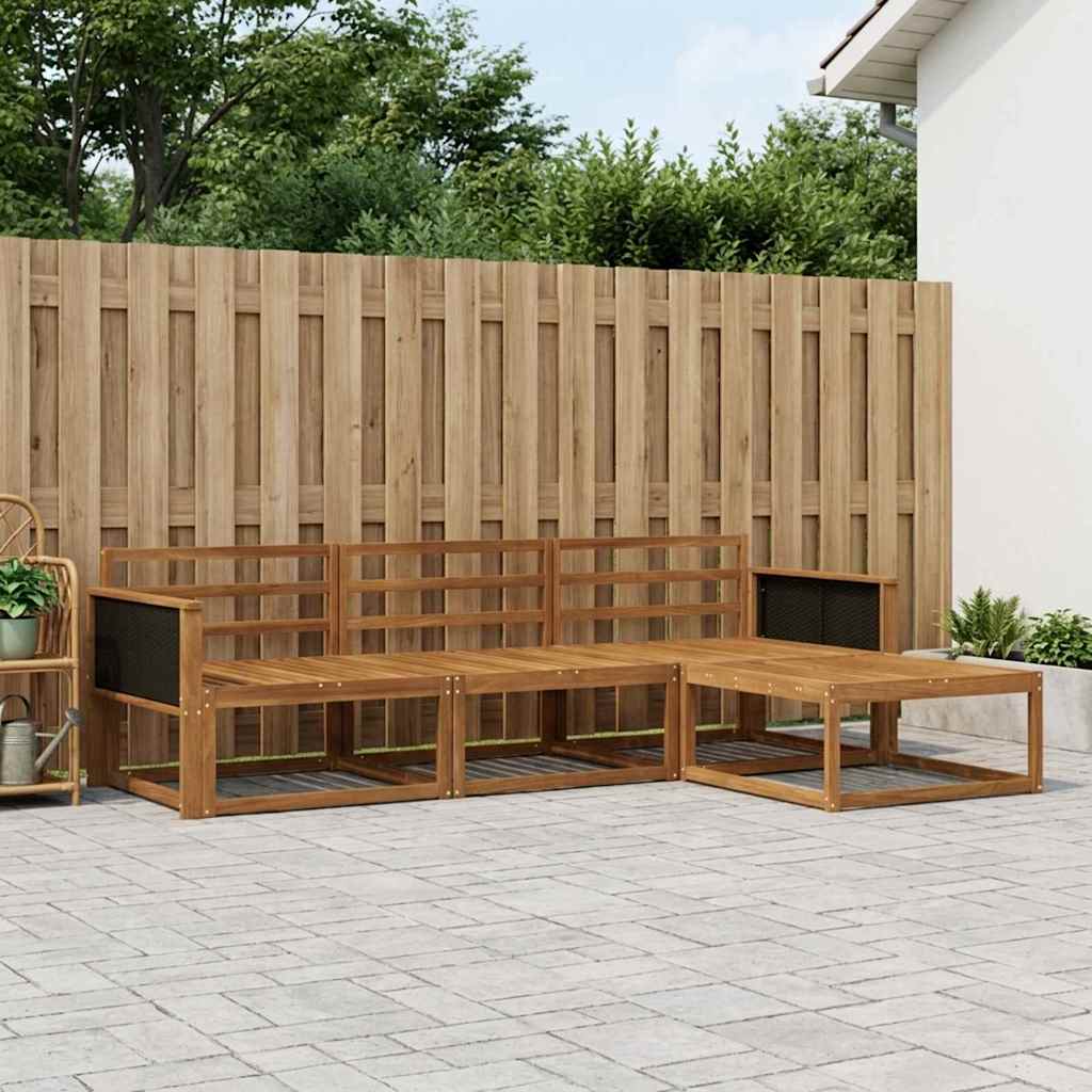Outdoor-Sofagarnitur 4 stk. Natur Massivholz Akazie