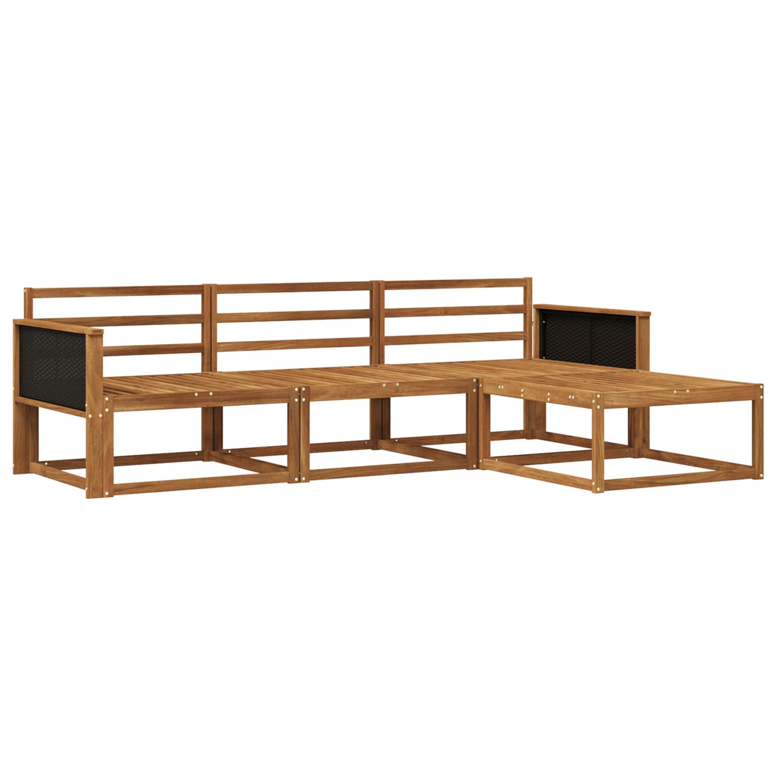 Outdoor-Sofagarnitur 4 stk. Natur Massivholz Akazie
