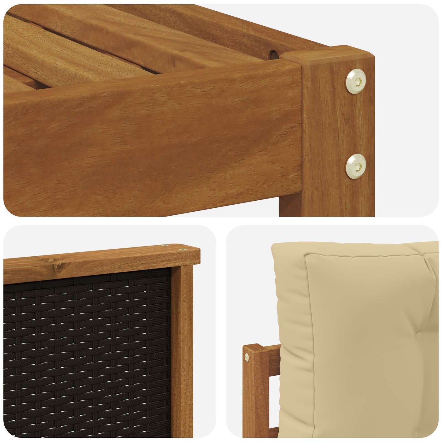 Outdoor-Sofagarnitur 4 stk. Natur und Beige
