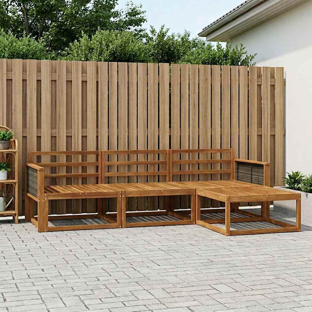 Outdoor-Sofagarnitur 4 pcs Natur Massivholz Akazie