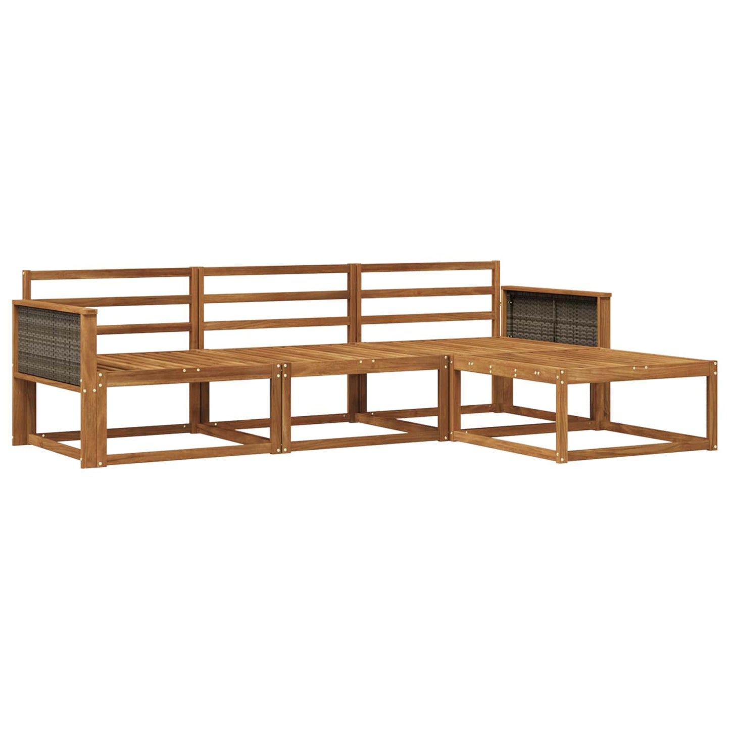 Outdoor-Sofagarnitur 4 pcs Natur Massivholz Akazie