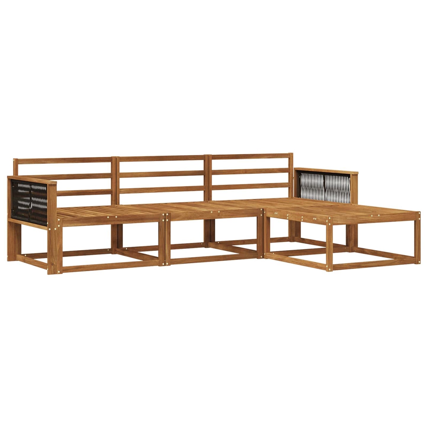 Outdoor-Sofagarnitur 4 stk. Natur Massivholz Akazie