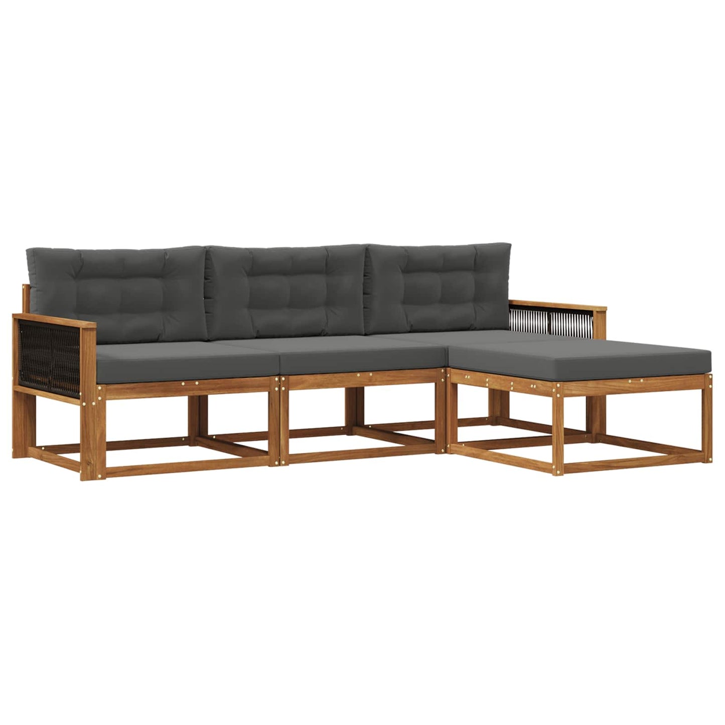 Outdoor-Sofagarnitur 4 stk. Natur und Anthrazit