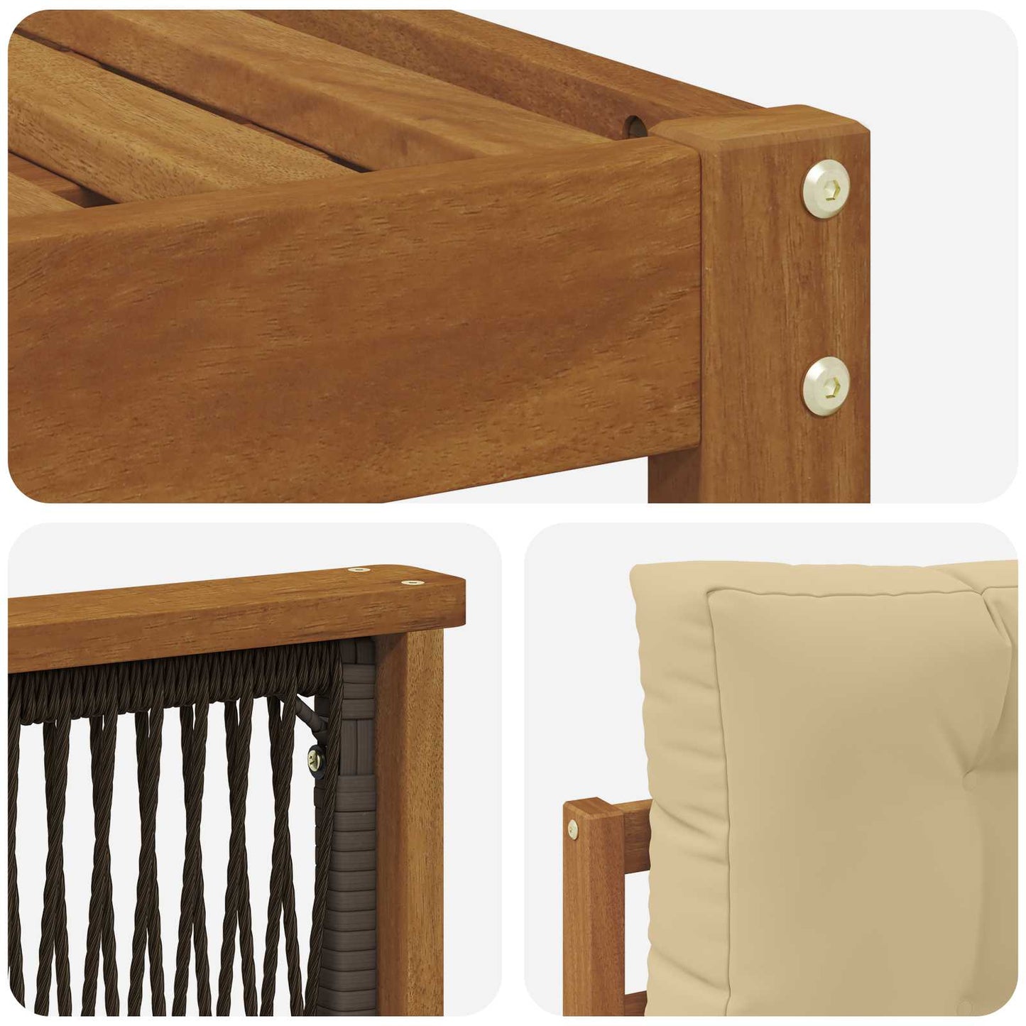 Outdoor-Sofagarnitur 4 stk. Natur und Beige