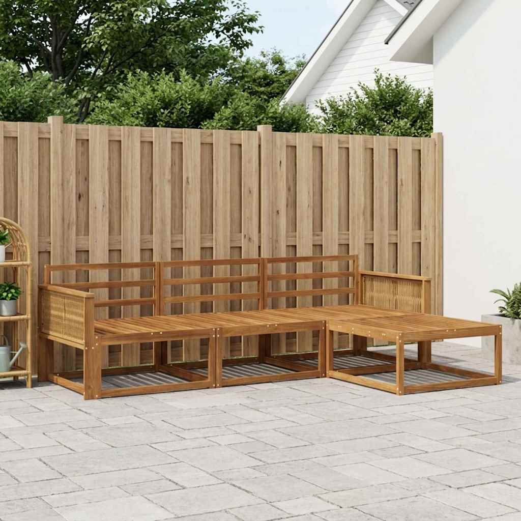 Outdoor-Sofagarnitur 4 pcs Natur Massivholz Akazie