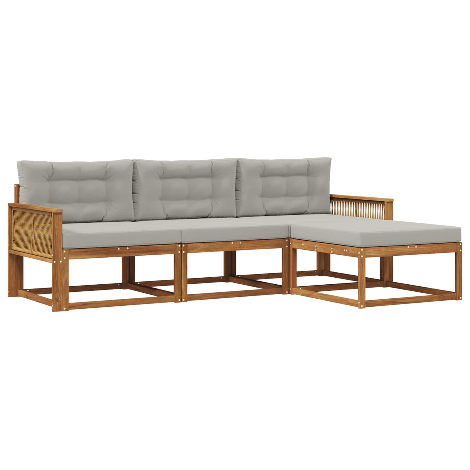 Outdoor-Sofagarnitur 4 stk. Natural and Light grey
