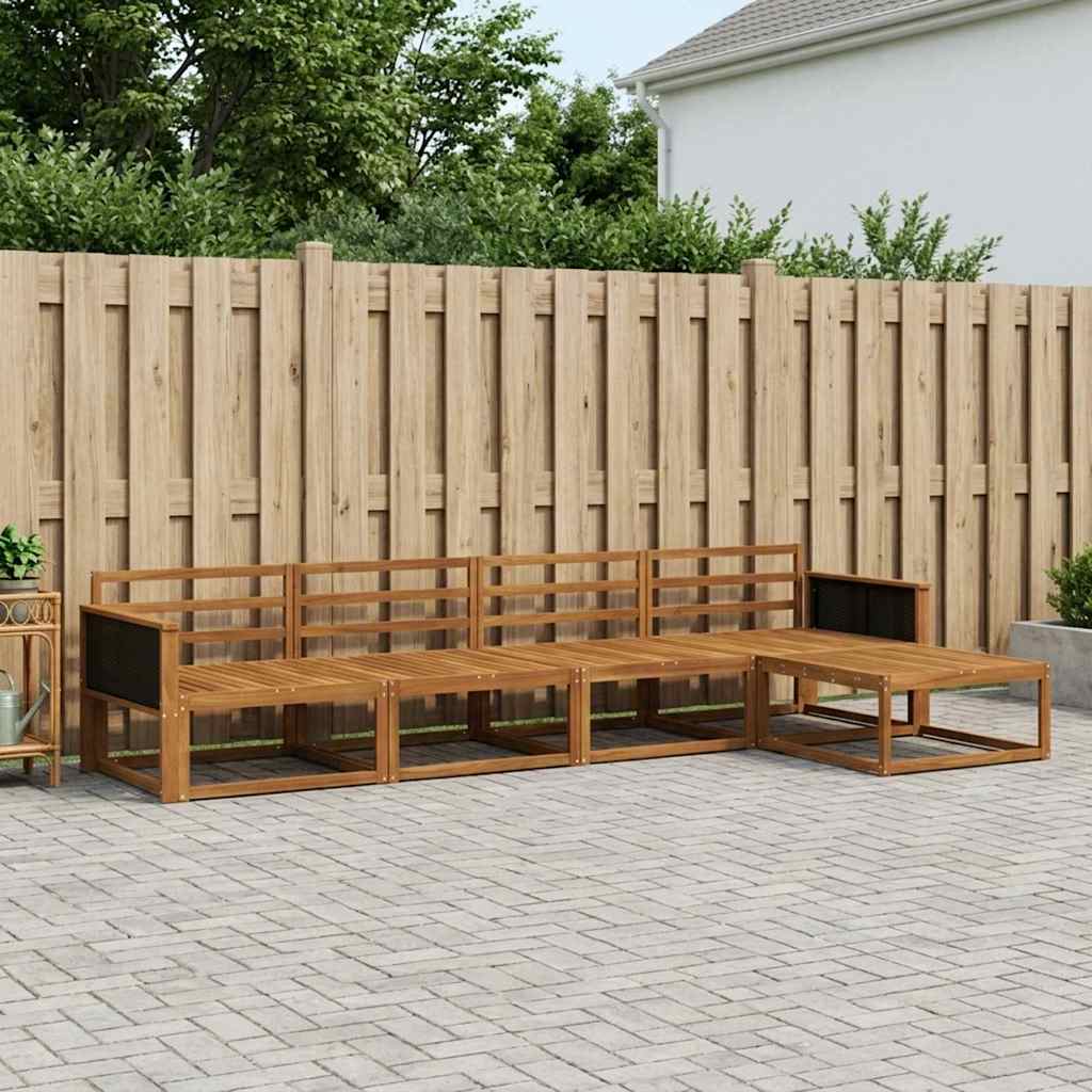 Outdoor-Sofagarnitur 5 stk. Natur Massivholz Akazie