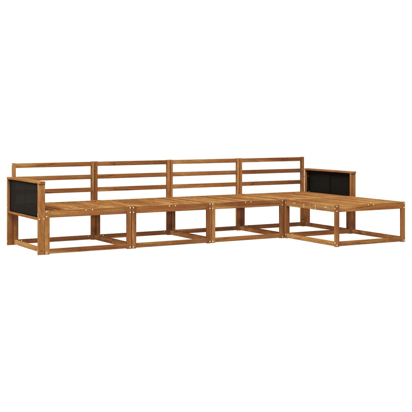 Outdoor-Sofagarnitur 5 stk. Natur Massivholz Akazie