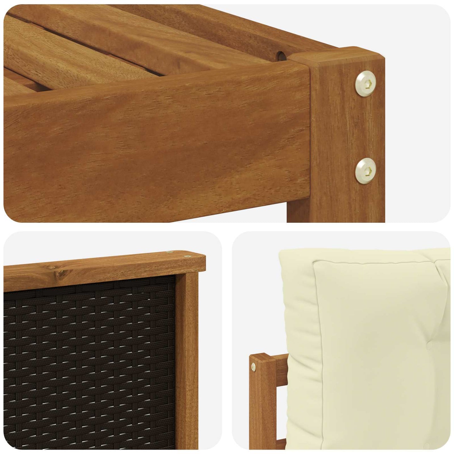 Outdoor-Sofagarnitur 5 stk. Natur und Creme