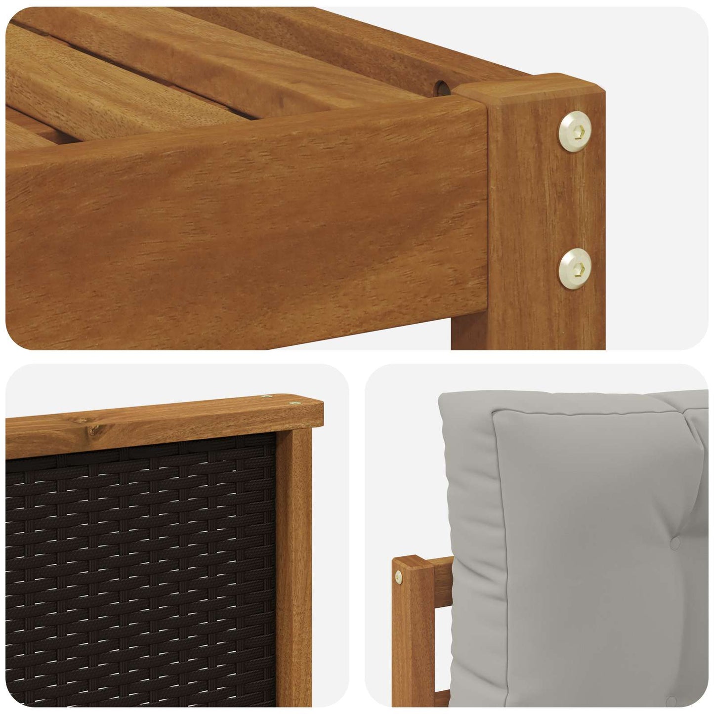 Outdoor-Sofagarnitur 5 stk. Natural and Light grey