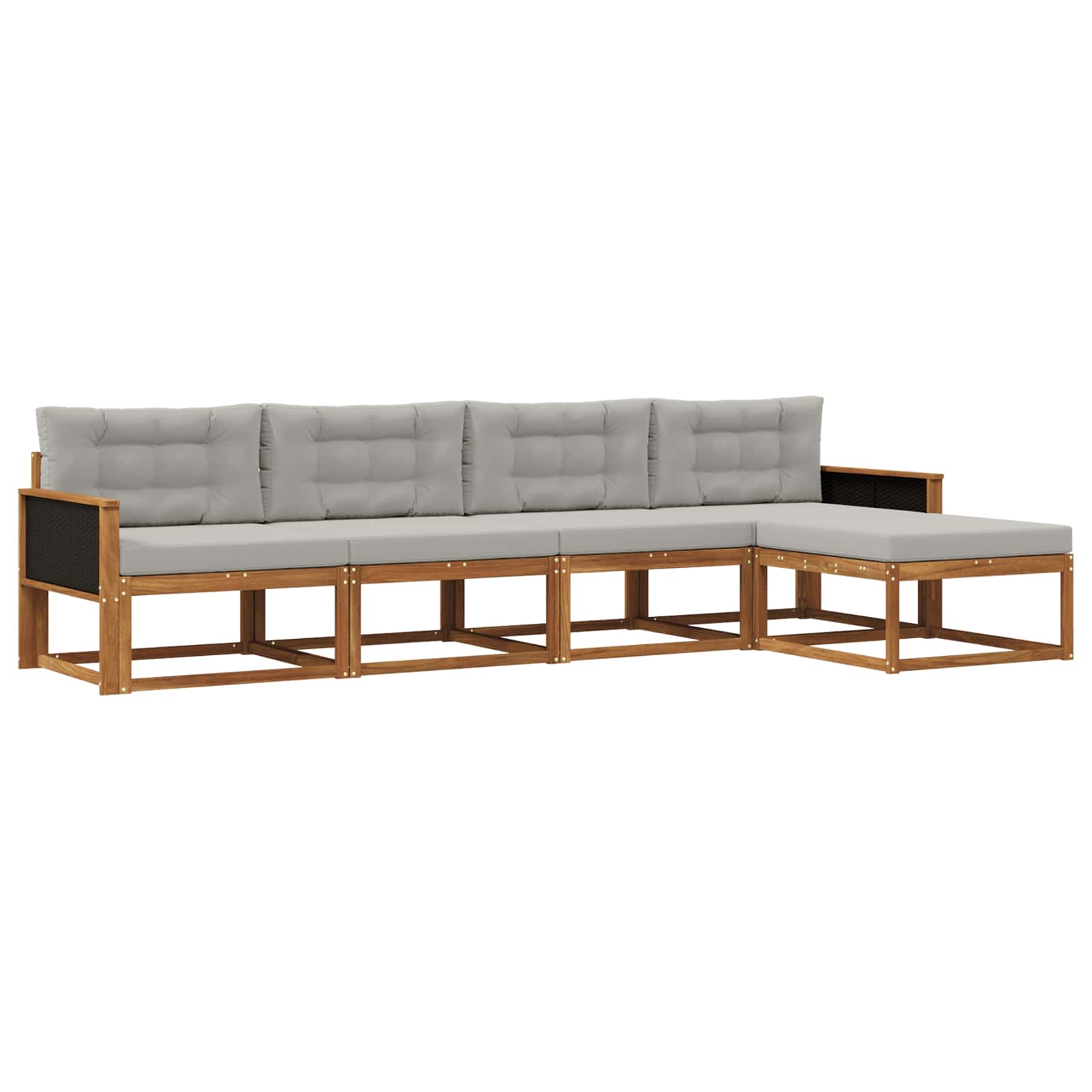 Outdoor-Sofagarnitur 5 stk. Natural and Light grey